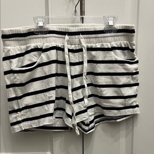Angel Maternity Size Medium Striped Black and White Maternity Shorts
